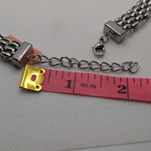 New Elegant Stainless-Steel Popcorn / Fancy Necklace Adjustable Length 18" - 20" - Picture 6 of 10